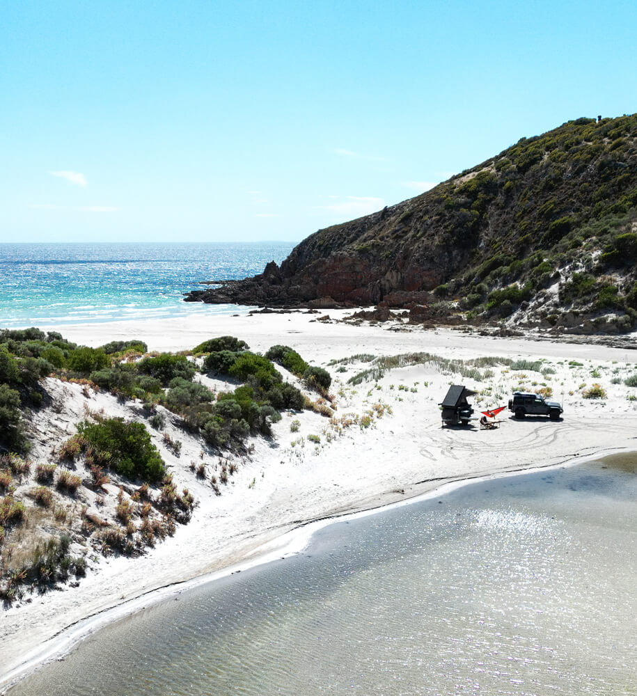 Kangaroo island beach camp