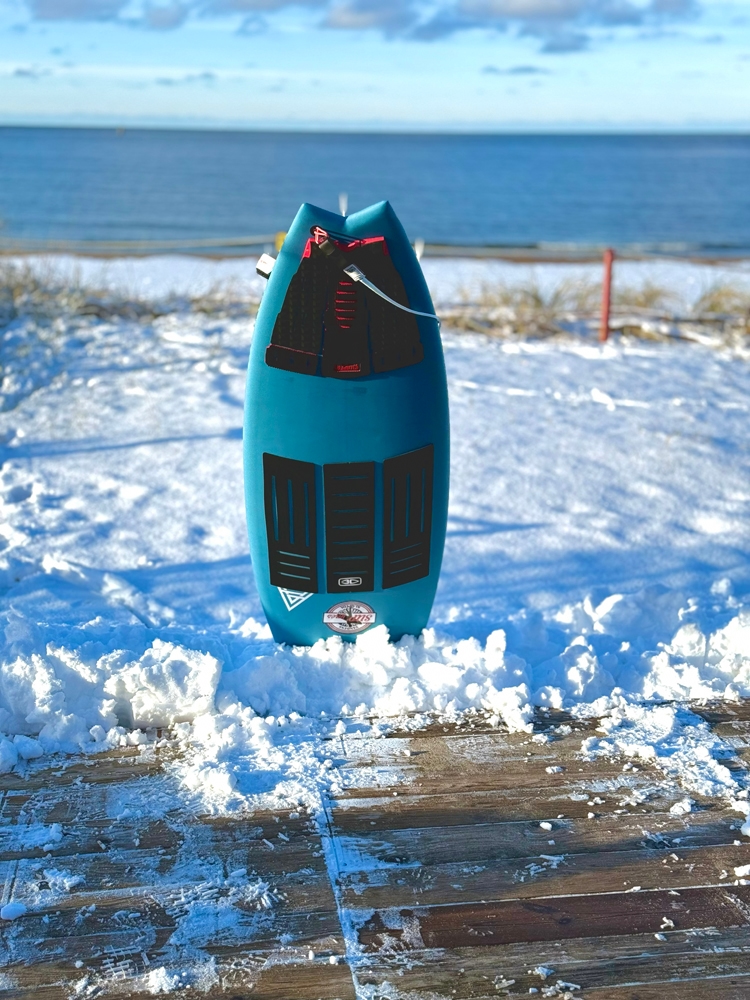 board in the snow