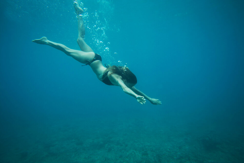 Liz Clark swimming