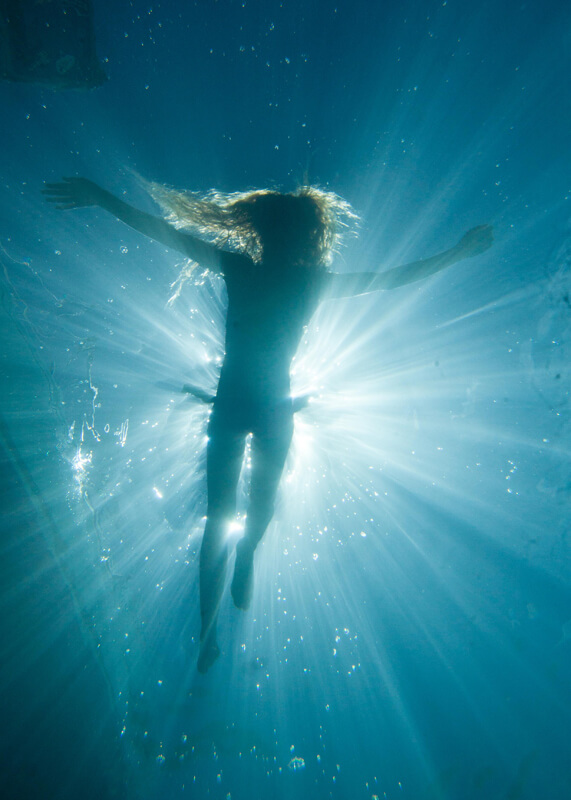 Liz Clark in the water