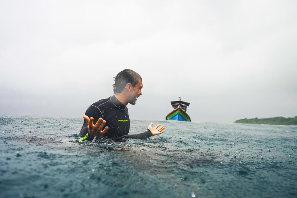 Tom de souza in the ocean